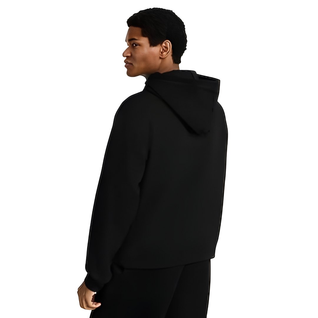 Voxlena Essential Black Oversized Hoodie with Kangaroo Pocket and Relaxed Street Fit