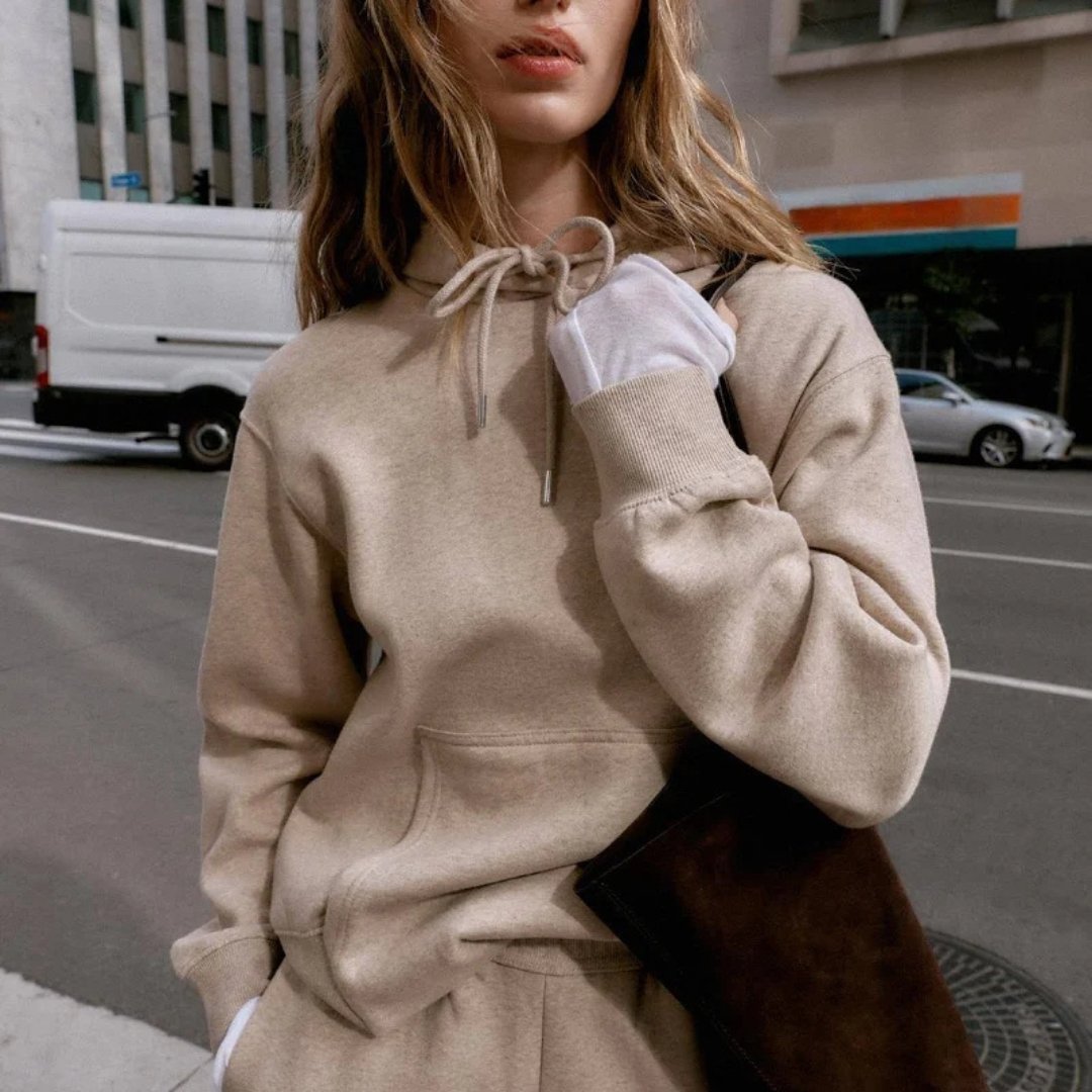 Voxlena Premium Neutral Hoodie Oversized Comfort Fit Soft Everyday Streetwear Essential