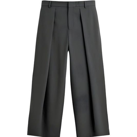 Voxlena Tailored Wide-Leg Pleated Trousers for Modern Minimalist Everyday Wear Style Comfort