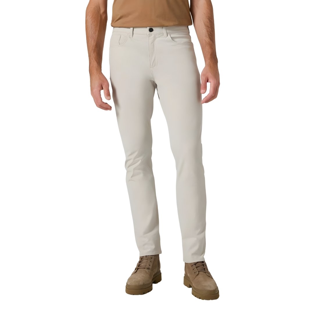 Premium Beige Slim Fit Stretch Pants For Everyday Casual And Smart Wear